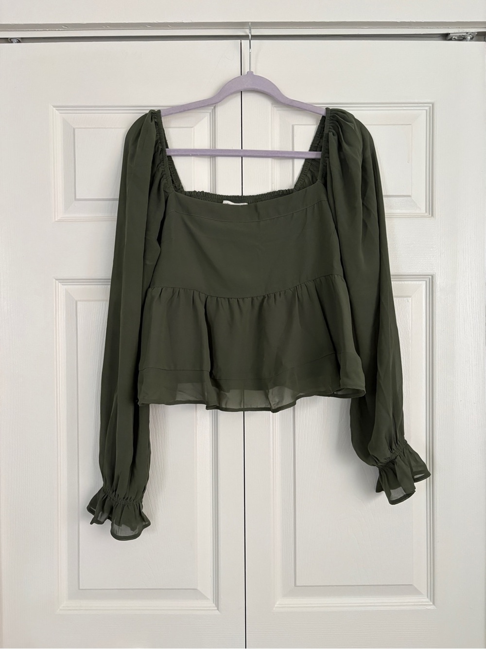 Abercrombie Womens Olive Green Long-Sleeve Top